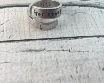 Semi colon project wrapped ring