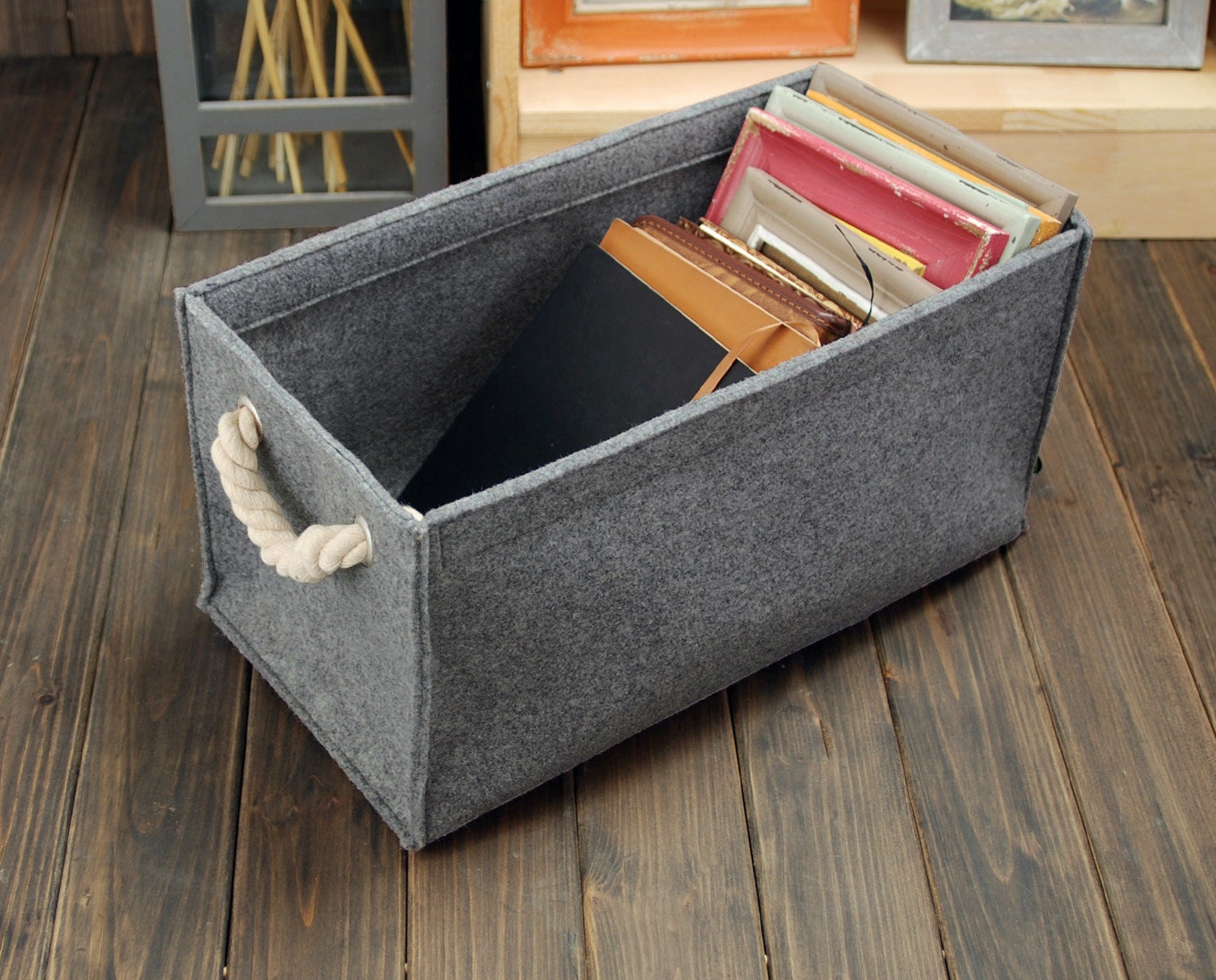 Felt Rectangle Big Bin Storage Box Container Storage Bin
