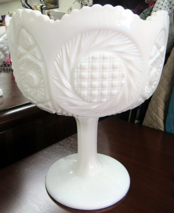 Milk Glass Bowl or compote bowl on stem