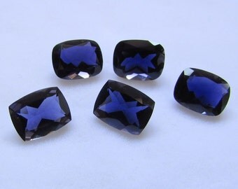 NATURAL IOLITE cushion cut 7x9mm top color loop clean resemble blue sapphire or tanzanite nice quality iolite 7x9mm cushion faceted cut