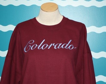 Custom State sweatshirt - Embroidered crew neck sweatshirt - State pride embroidered shirt - Embroidered Colorado state sweatshirt