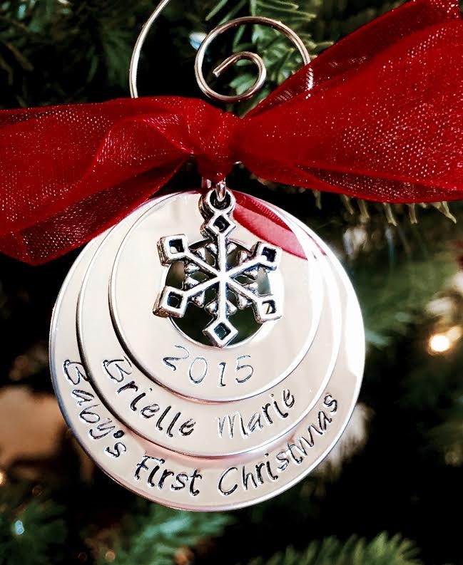 Personalized family christmas ornament hand by WhirlyBirdDesigns