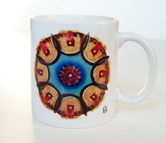 Mandala Mug Ceramic Mug Unique Gift Coffee Mug Print Art Original ceramic coffee tea mug