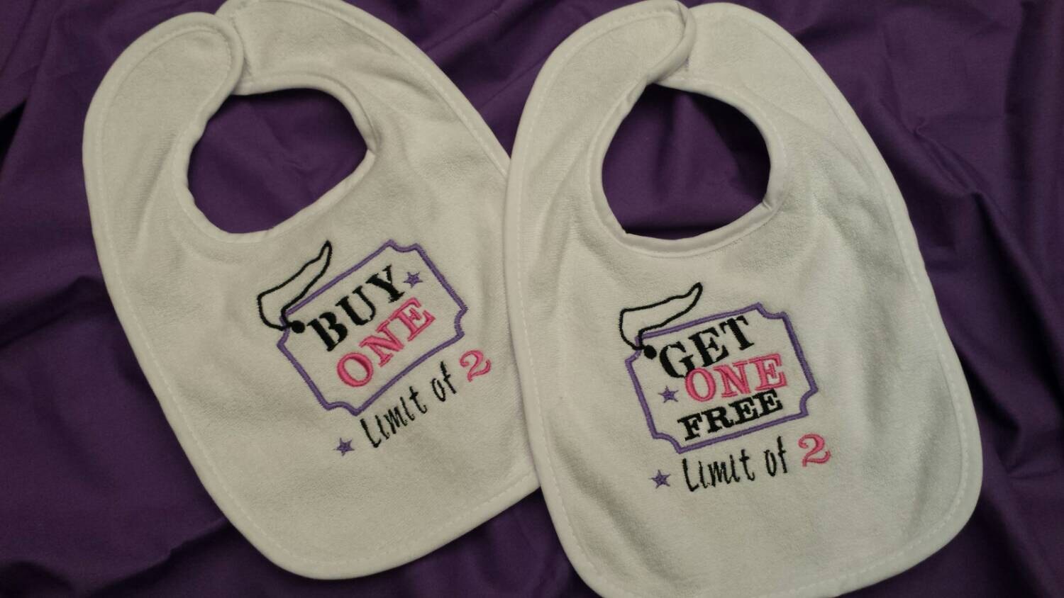 TWINS Bibs or Burps ADoRABLe & FuN Saying by DesignsbySugarbear