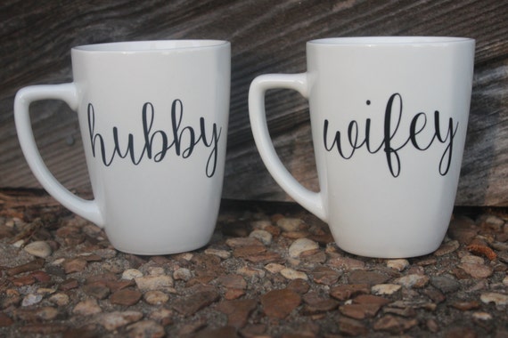 Wifey Hubby Mug Set/ Wedding Gift/ Coffee Mugs
