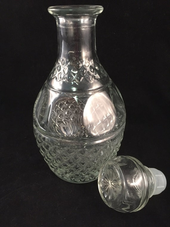 Vintage Princess House Glass Decanter Diamond Cut Pattern