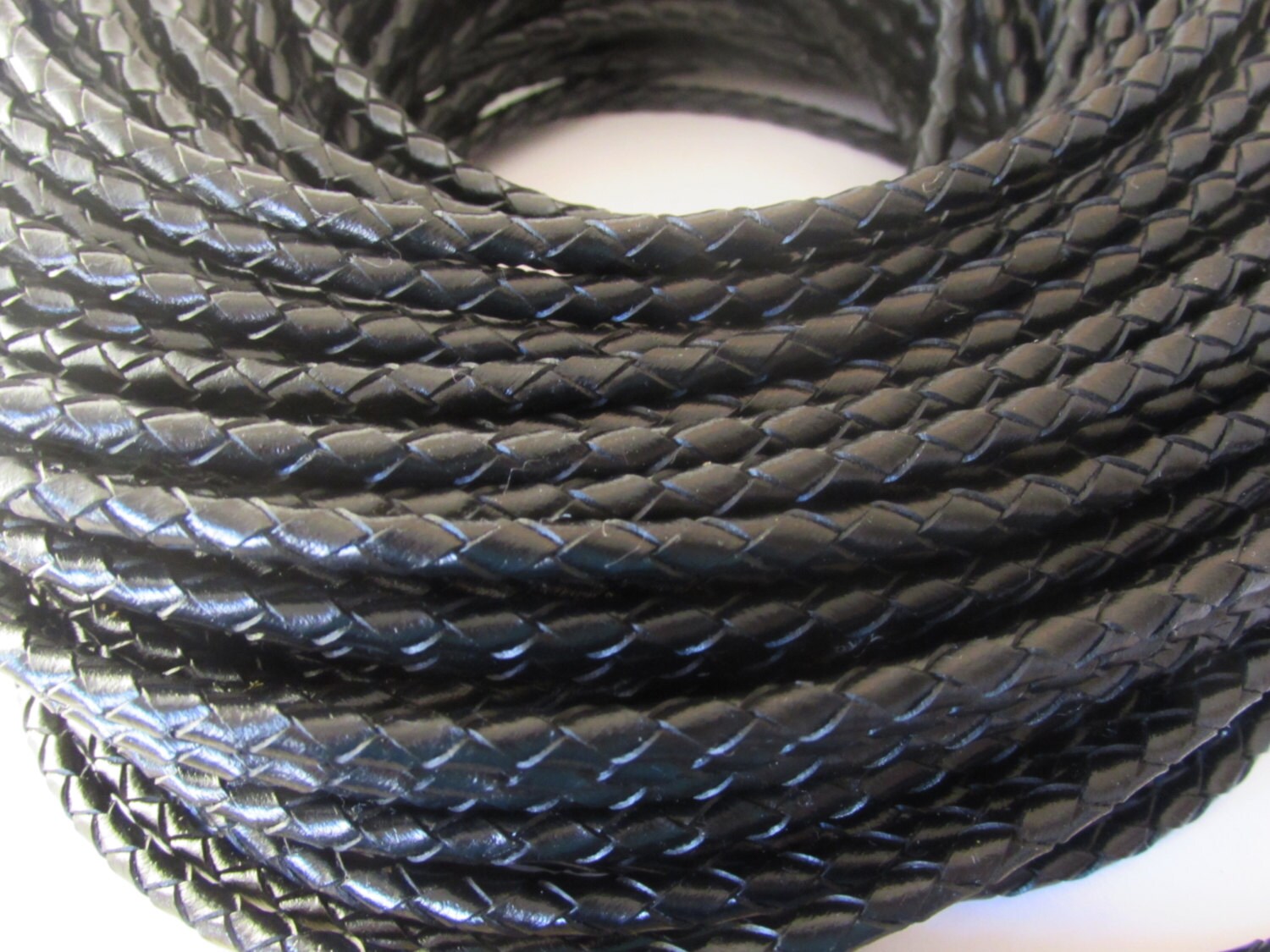 D-02650 1 meter braided Leather cord 5mm