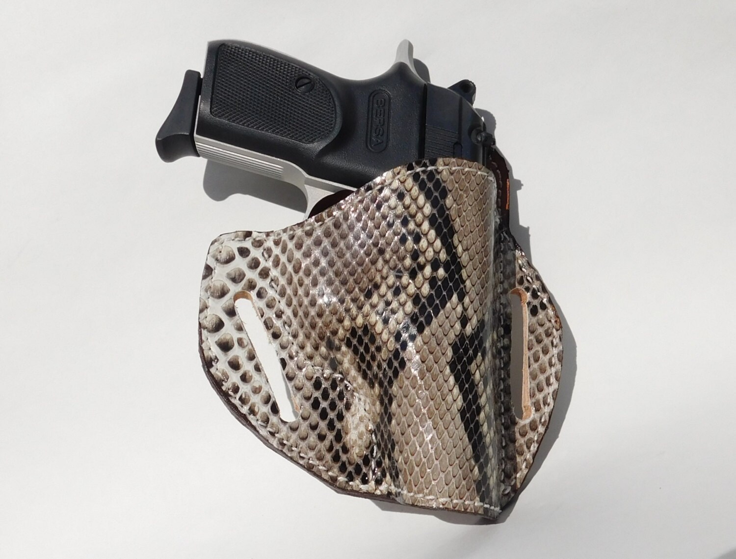 Python Skin Leather Holster for Bersa Thunder .380 Rt Hand