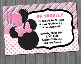 Minnie Mouse Birthday Invitations