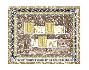 Wisdom of Once Upon A Time StoryBook Favorite Quotes Typography Fairytales Wordshape Wordle, Emma, Hook, Regina,