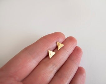 Tiny Triangle Stud Earrings - Hypoallergenic Titanium Posts