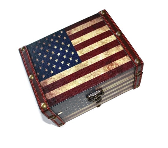 American Flag Box Patriotic Jewelry Box USA Gift Ideas Jewelry