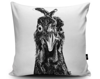 Chicken Cushion, Chicken Pillow, Rooster Cushion, Cockerel Pillow, Chicken Decor, Chicken Gift, 45/60cm, 18"/23.6" Faux Suede Cushion