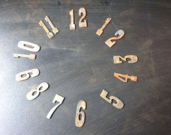 1.5 inch Numbers Clock Set 1-12 Rusty Vintage Western Style Metal Steel Wall Art Ornament Craft Stencil