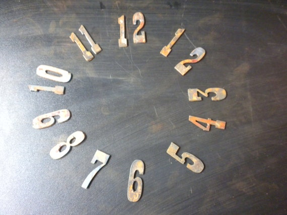 5 letters sign inch 1 12 Numbers Set 1.5 Clock Vintage Western inch Style Rusty