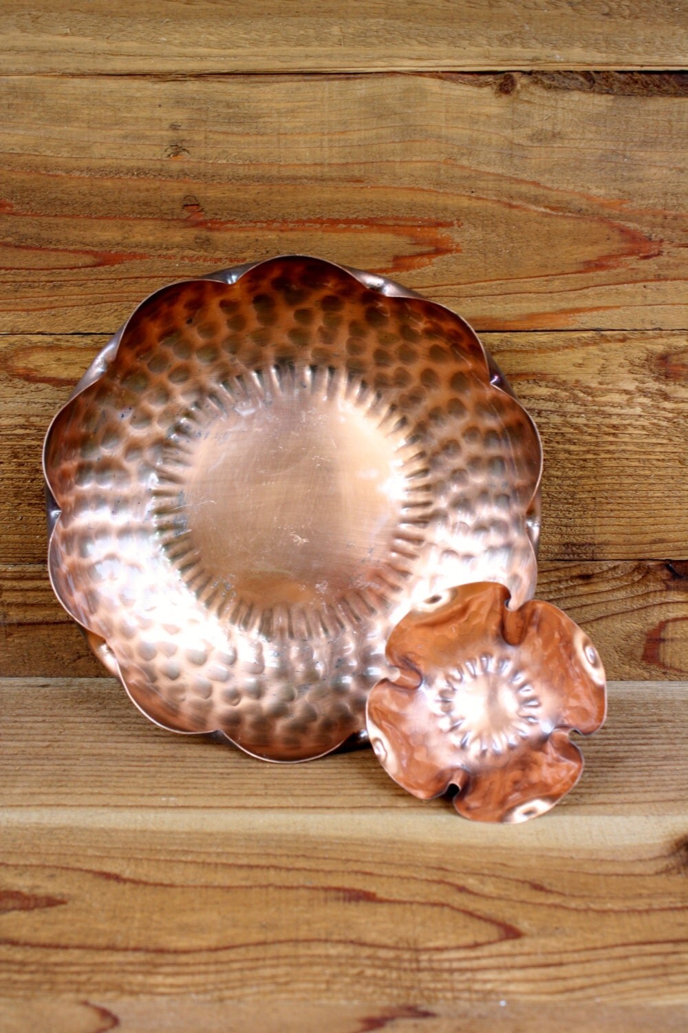 Vintage Copper Flower Bowls Set of Two Haute Juice