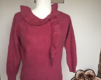 SALE Vintage plum mohair sweater