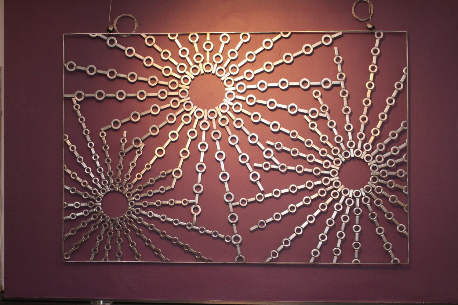 Abstract stainless steel wall art sculpture