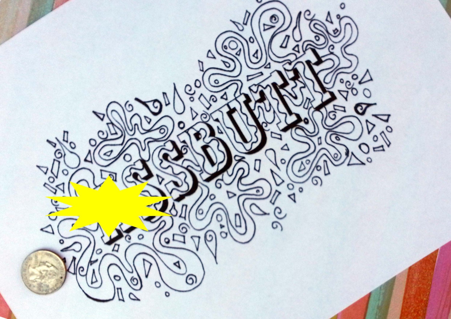 AButt Swear Word Coloring Book Pages Curse