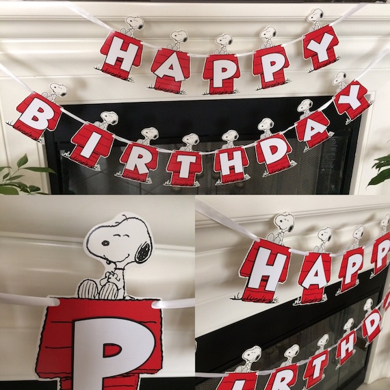 Snoopy Happy Birthday banner