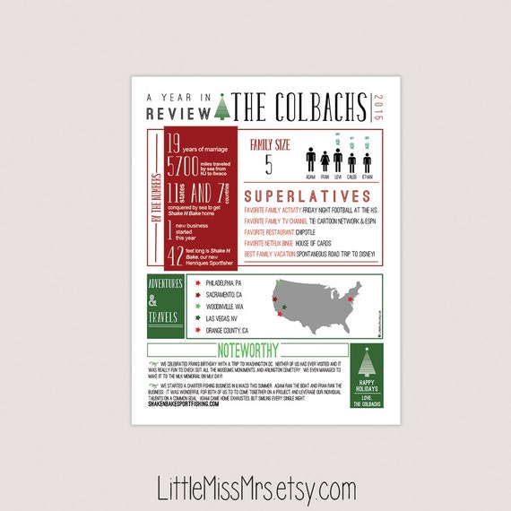 Infographic Photo Holiday Card - Year in Review - (digital design)