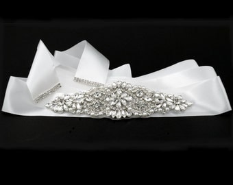Bridal Belt Rhinestone Sash Crystal Wedding Dress Accessories Crystal Ribbon FREE POSTAGE Australia Wide