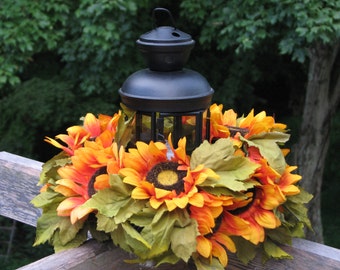 sunflower lantern centerpieces