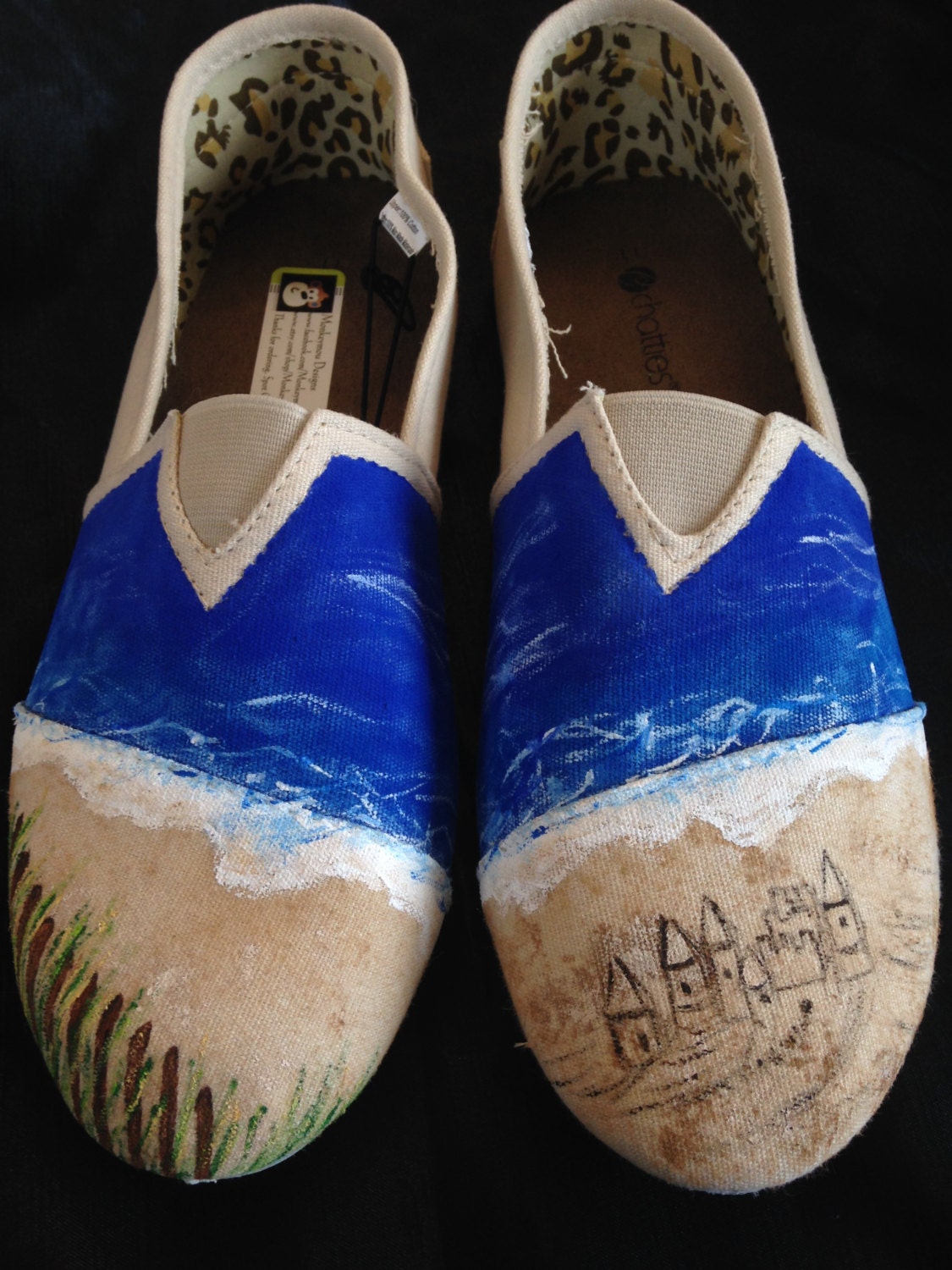 Beach ocean Themed Hand painted shoes by MonkeymouDesigns on Etsy