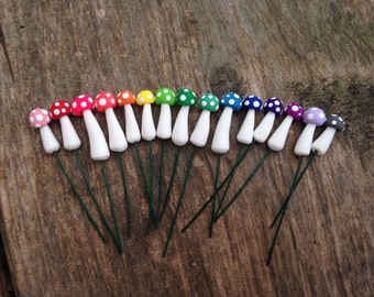 Mix & Match Colorful Tiny Spotted Mushroom -- Miniature Terrarium / Fairy Garden Accessory or Decoration