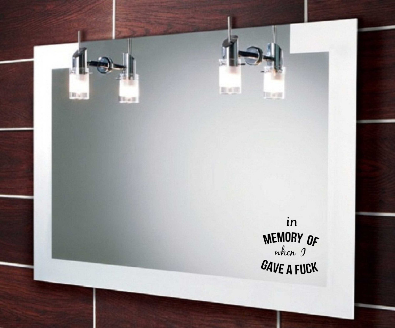 Mirror Door Wall vinyl decal sticker In memory by VinylDecalStore