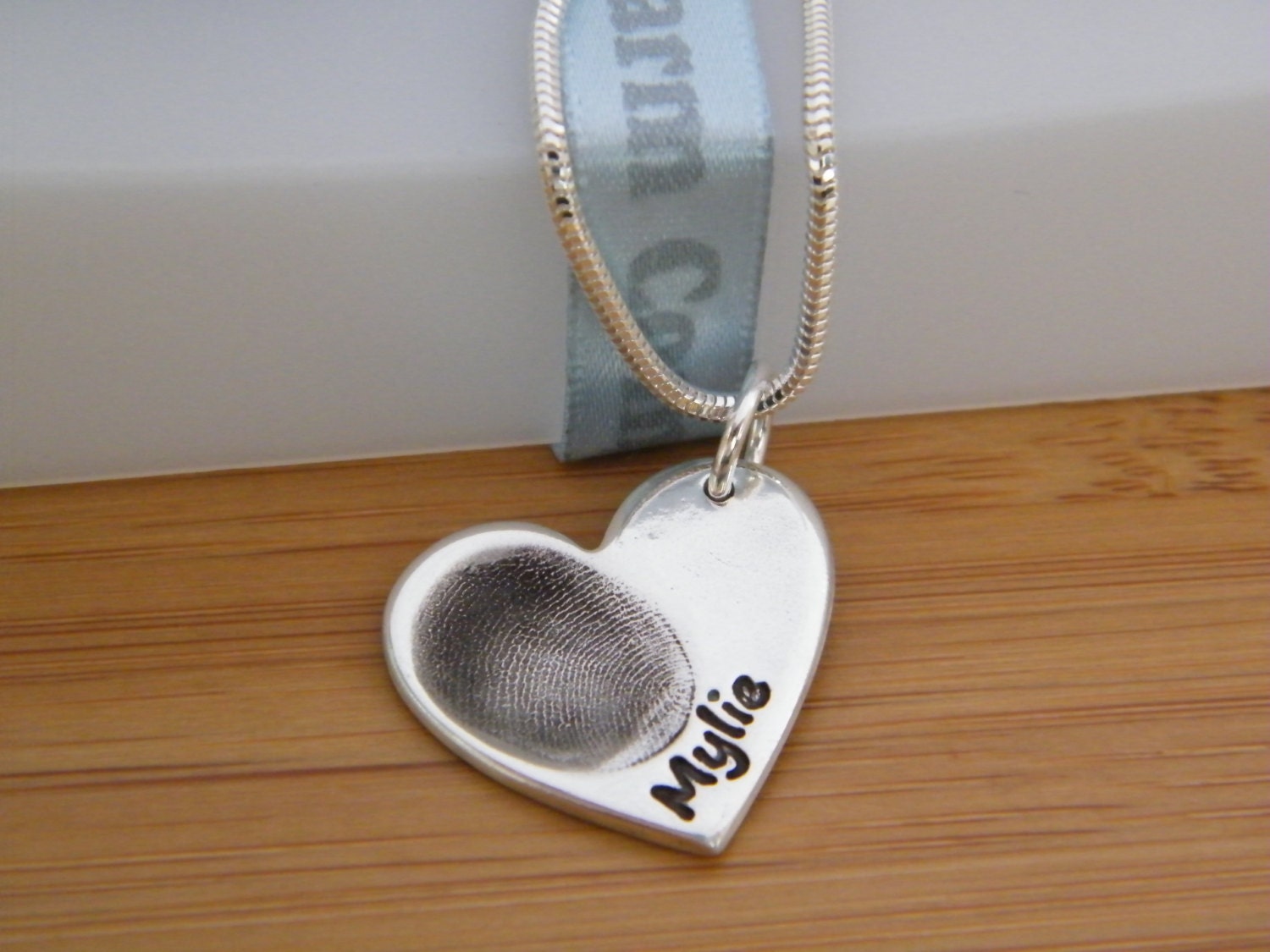 FINGERPRINT JEWELLERY Solid silver fingerprint charm WITH