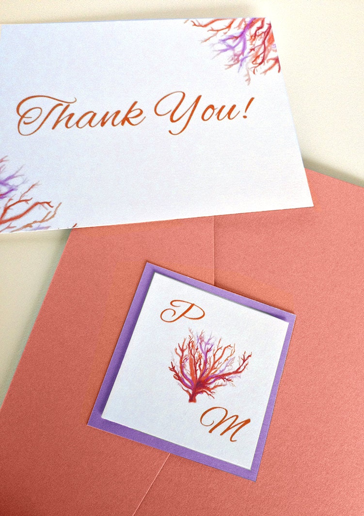 Coral Wedding Invitation Kits 2