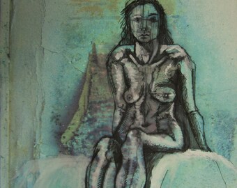 Life study in Blue by Jain McKay RBSA