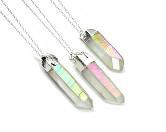 Gift For Her, Angel Aura Quartz Necklace, Daughter Gift, Rainbow Crystal Jewellery, Girlfriend Jewellery, Womens Gift, Girlfriend Gift