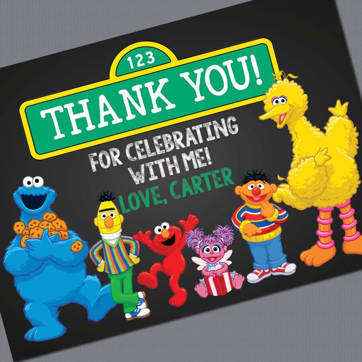 Sesame Street Thank You Cards Birthday Printable - vrogue.co