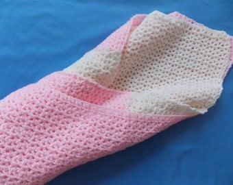 Cotton Candy, Pink & White Baby Blanket