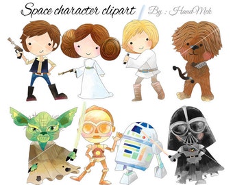 Space character clipart set 1 ,Star Wars clipart, Superhero Clipart PNG file-300 dpi