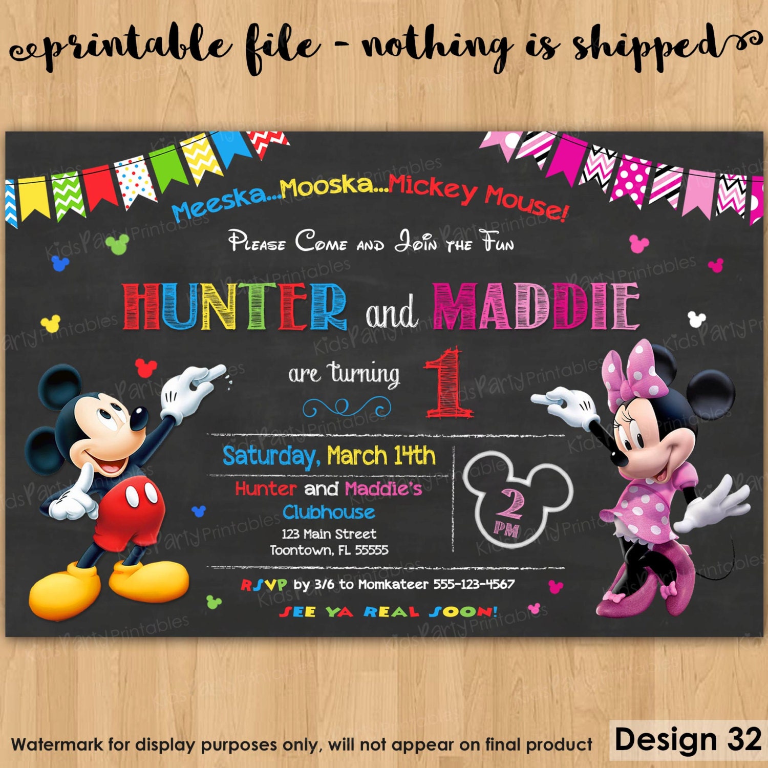 Mickey And Minnie Birthday Invitations 6