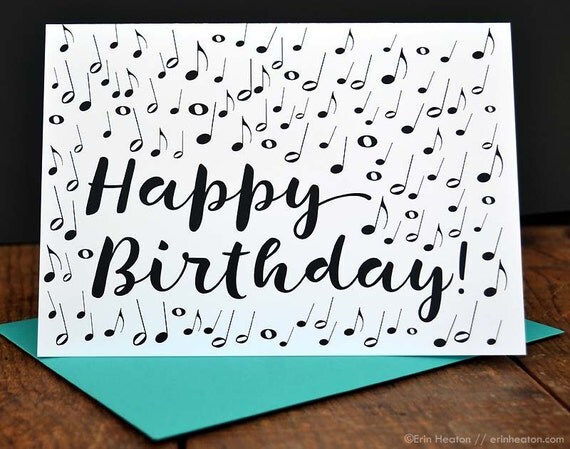 MUSIC NOTE Birthday card / Musician birthday card / Music