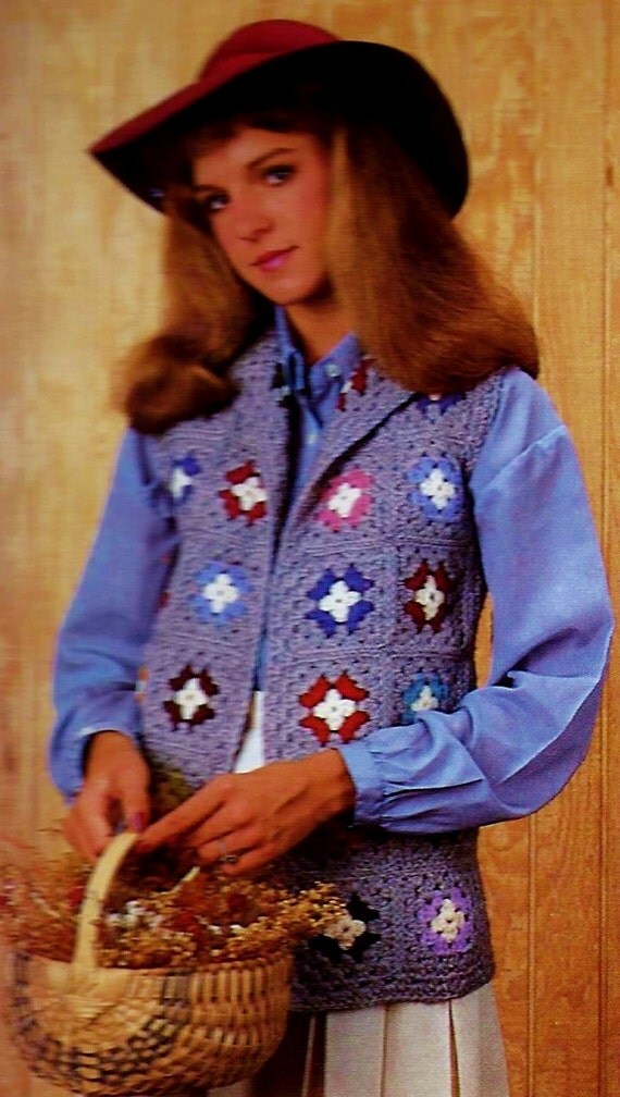 Granny Square Vest Vintage Crochet Pattern Download