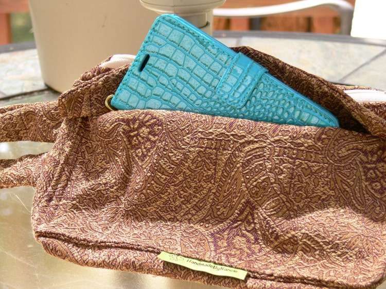 Clutch Zipper Bag with Large Strap Just the by HandmadebyNancie