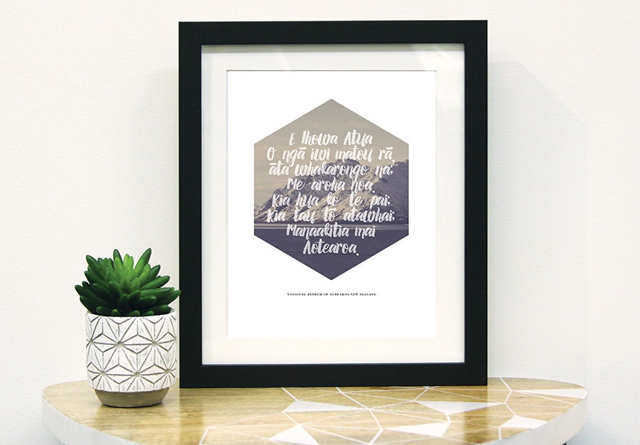 New Zealand National Anthem Te Reo Maori Verse Art Print