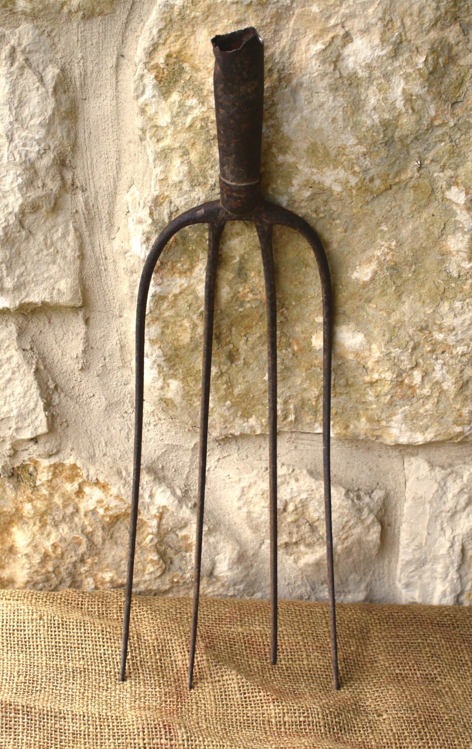 Antique Pitch Fork Rusty Implement Wonderful Condition