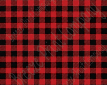 Red and black buffalo plaid heat transfer or adhesive vinyl sheet lumberjack plaid HTV1801