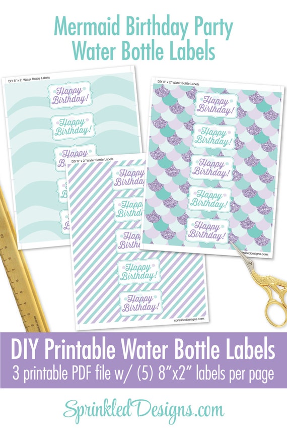 Mermaid Birthday Party Decorations Printable Mermaid Decor
