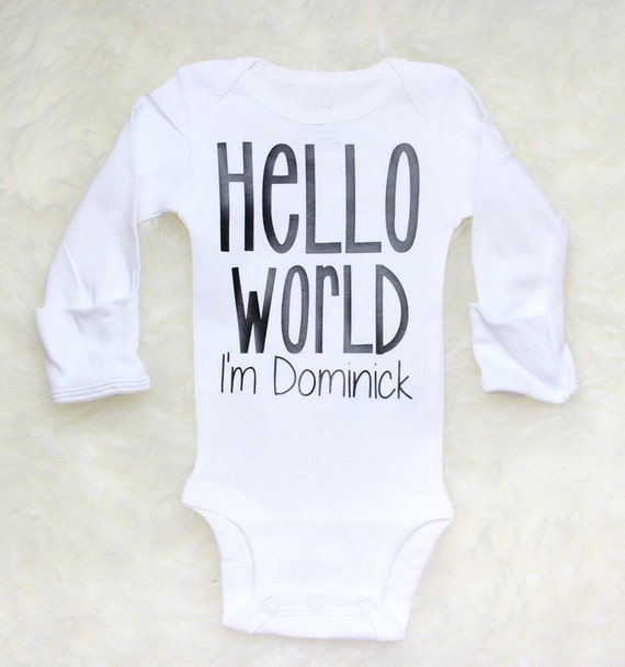 Baby boy clothes Hello World Baby Boy Onesie by BellesandBeausInc