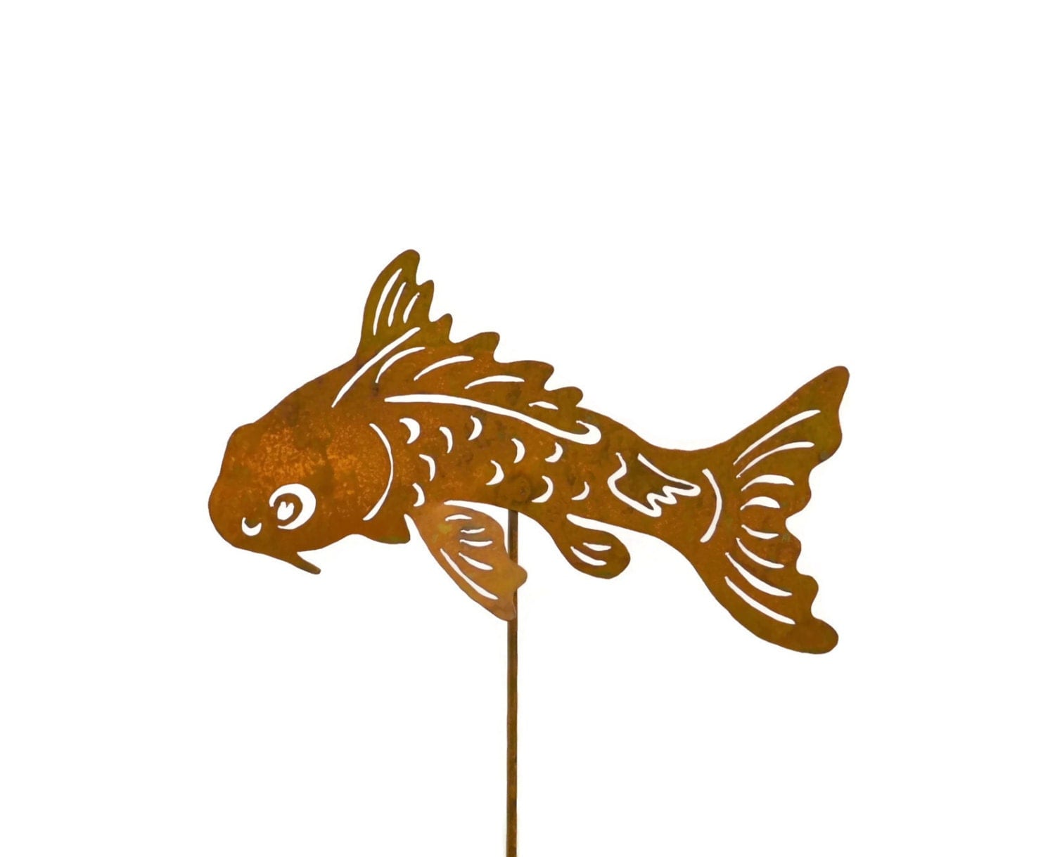 Koi Fish Metal Yard Stake Garden Art GS101
