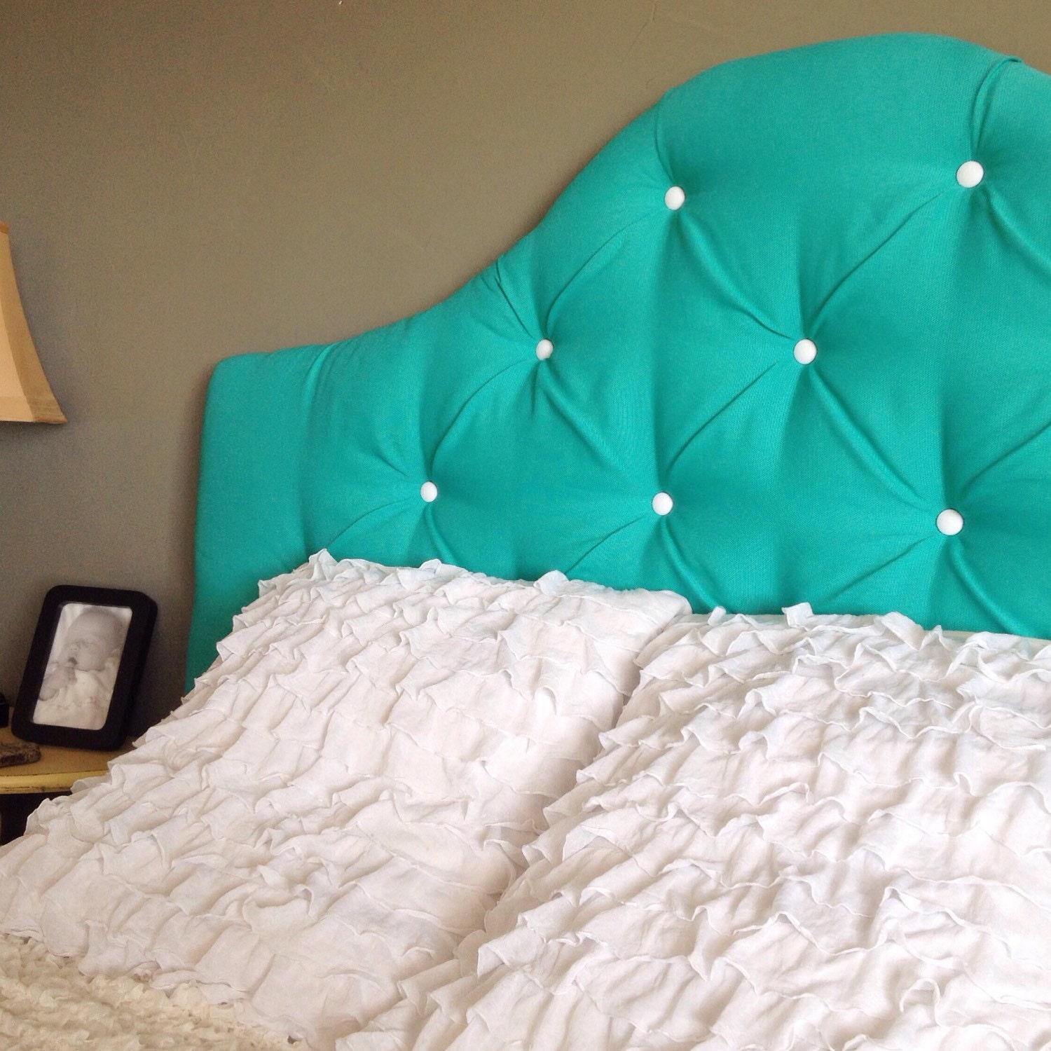 Teal Diamond Tufted Headboard by BedheadDesigns on Etsy