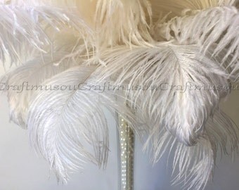 10 Piece 10-24 inches White ostrich feather for Wedding Centerpiece decoration