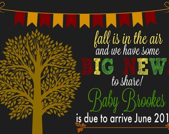 Fall Pregnancy Announcement File - Fall - Pregnancy - Announcement - Pregnancy Announcement - Photo Props - Baby Announcement - FALL
